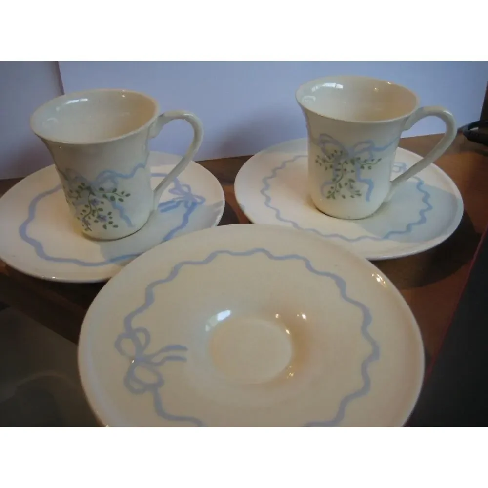Cera Hollywood Porcelain Vintage Cups & Saucers Sets - 2 Cups & 4 Saucers